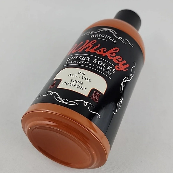 Original Whiskey Unisex Novelty Crew Socks Collectible Tin Bottle One Size - Picture 8 of 9